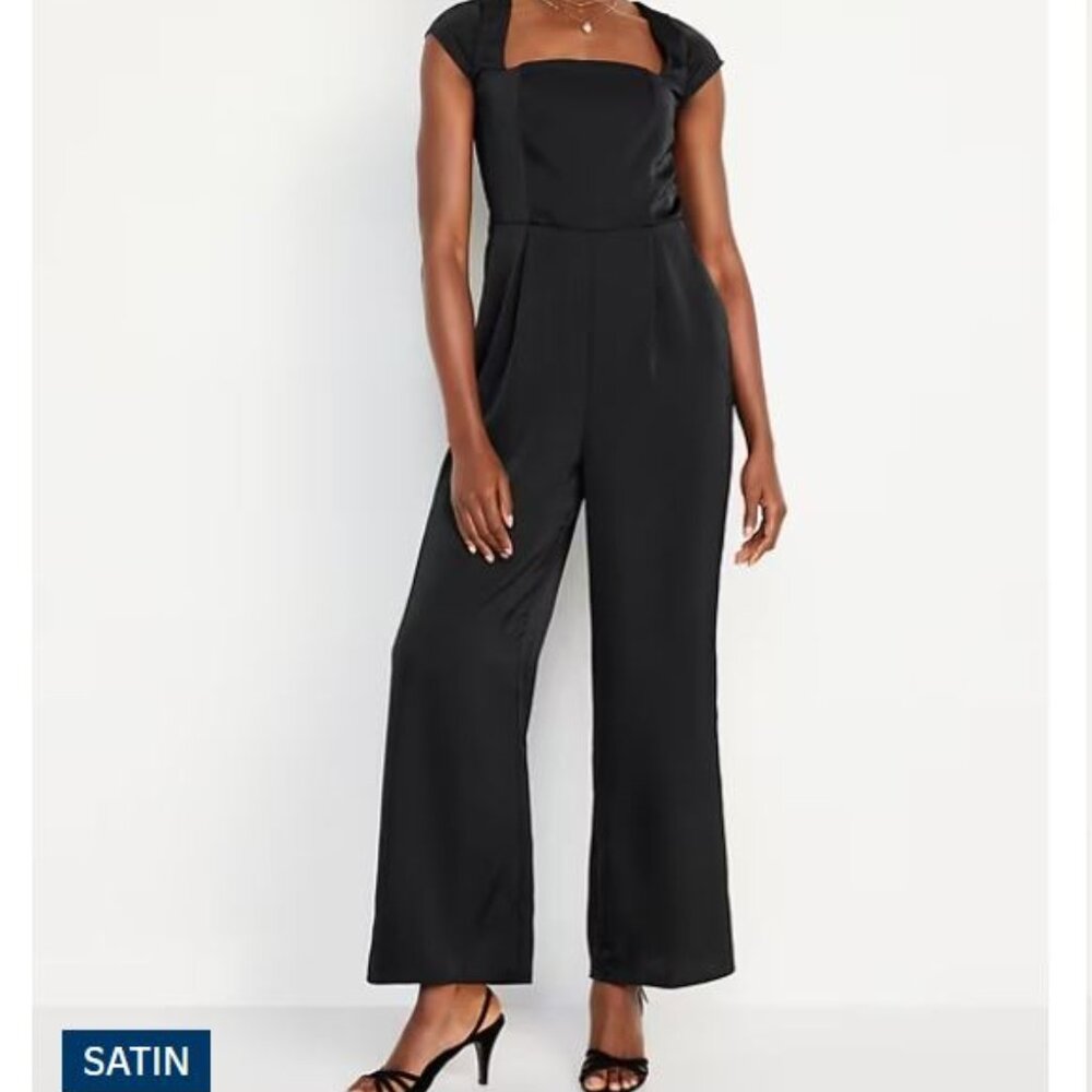 NWT Fit & Flare Satin Jumpsuit